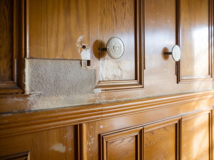 Praca z narzędziami do odnawiania boazerii