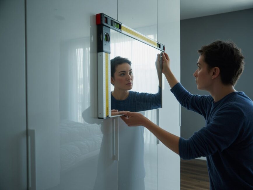 lustro na drzwiach szafy